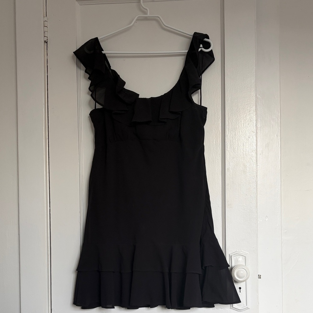 Abercrombie & Fitch Black Ruffle Mini Dress